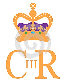 The Royal Cypher of King Charles III. New British monarch. photo